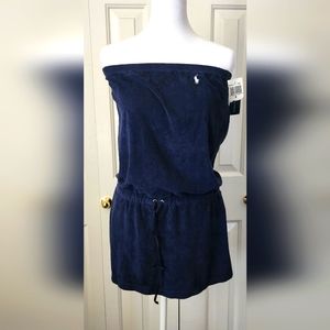 Ralph Lauren Polo Terry Cloth Swim Coverup Blue size Small
